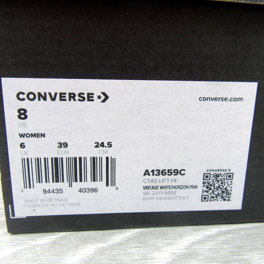 Converse Chuck Taylor Lift Platform Rose Cross Stitch Womens Size 8 NEW - Picture 15 of 15